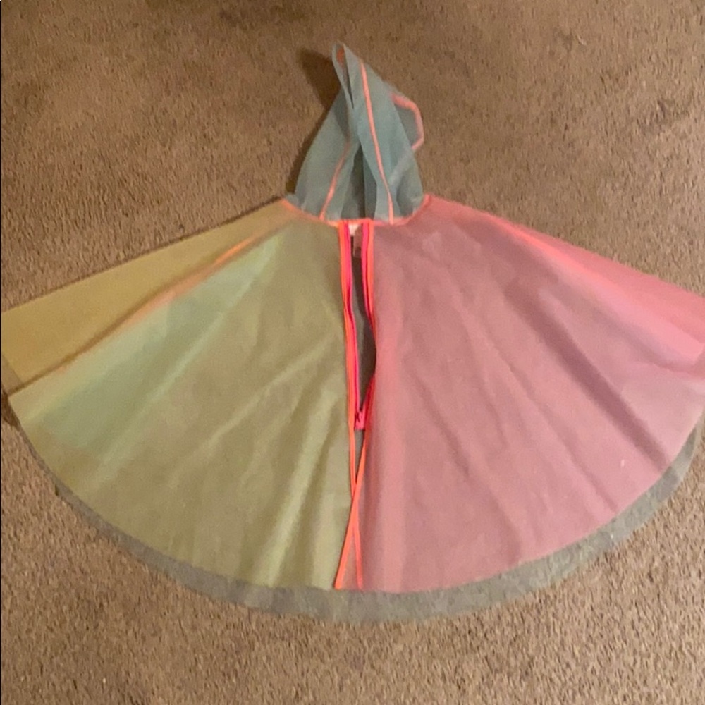 Rainbow see through poncho